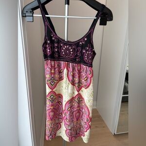 Angie Pink and Black Embroidered Women's Top size S